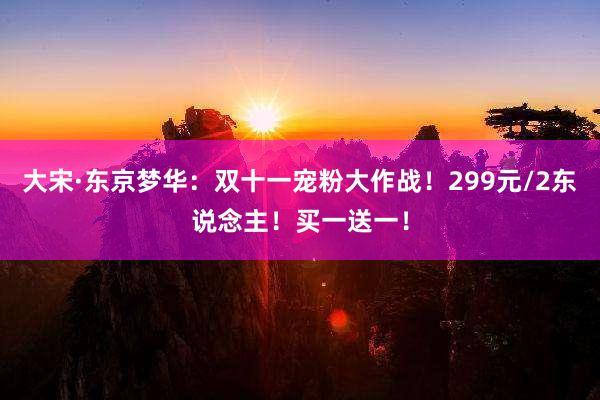 大宋·东京梦华：双十一宠粉大作战！299元/2东说念主！买一送一！