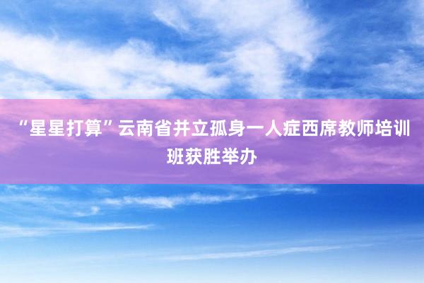 “星星打算”云南省并立孤身一人症西席教师培训班获胜举办